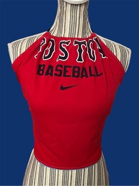 Reversible tie back halter Red Boston Baseball/Blue Naval AcademyHalter Tank Top